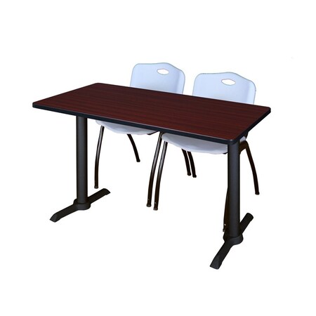Cain Rectangle Tables > Training Tables > Cain Training Table & Chair Sets, 48 W, 24 L, 29 H, Mahogany MTRCT4824MH47GY